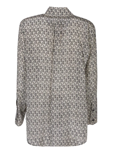 Fendi Print Silk Shirt In White