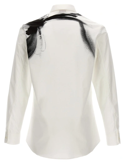 Shop Alexander Mcqueen Printed Shirt Shirt, Blouse White/black
