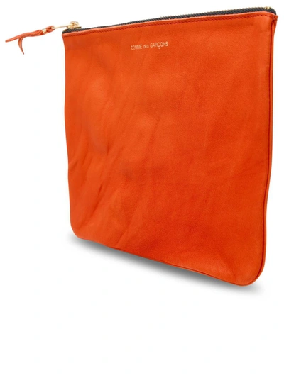 Shop Comme Des Garçons Orange Leather Envelope