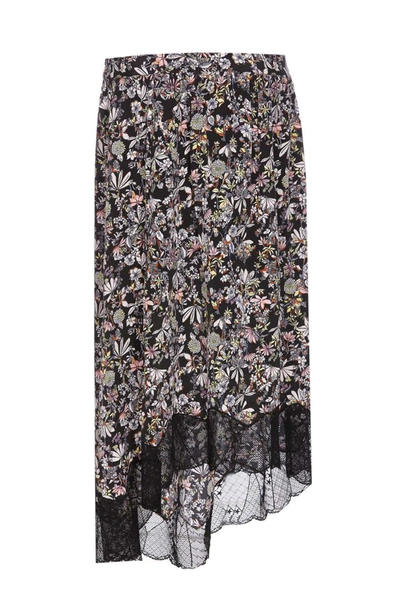 Zadig & Voltaire Zadig&voltaire Black Multicolour Silk Skirt In Black
