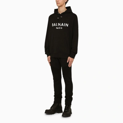 Shop Balmain Black Hoodie With Logo Men