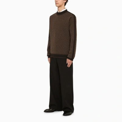 Shop Balmain Brown Wool Turtleneck Sweater Men