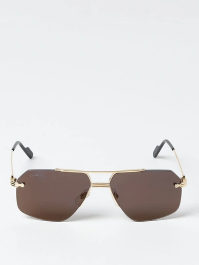 Shop Cartier Sunglasses Men Gold Men