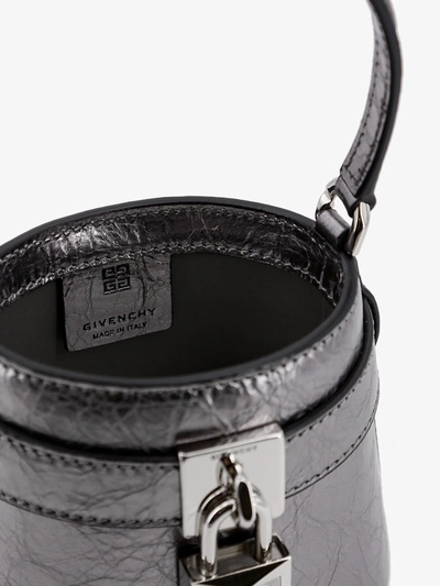 Shop Givenchy Woman Shark Lock Woman Grey Bucket Bags In Gray