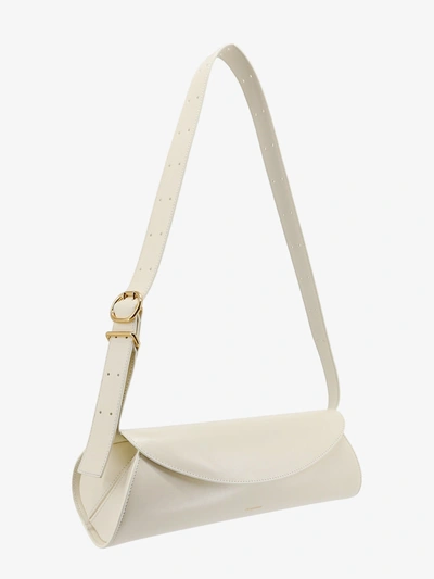 Shop Jil Sander Woman Cannolo Woman White Shoulder Bags
