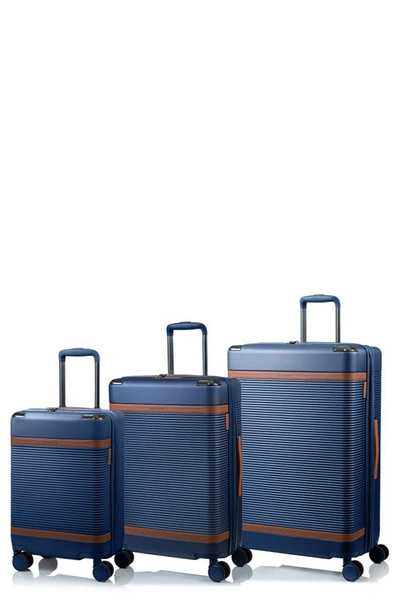 Shop Champs Vintage Iii Hardside 3-piece Luggage Set In Navy