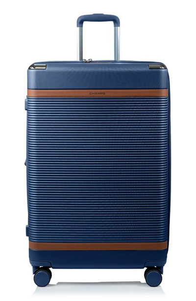 Champs Vintage Black Hardside 3-piece Luggage Set In Navy