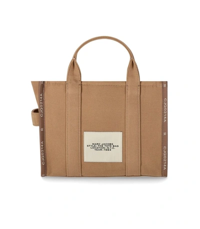 Shop Marc Jacobs The Jacquard Medium Tote Camel Handbag In Beige