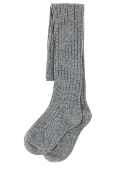 Shop Prada Socks In Grey