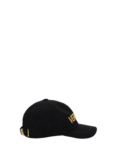 Shop Versace Hats E Hairbands In Black/gold