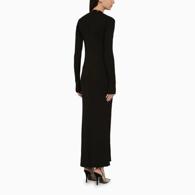 Shop Attico The  Black Viscose Long Cardigan Women