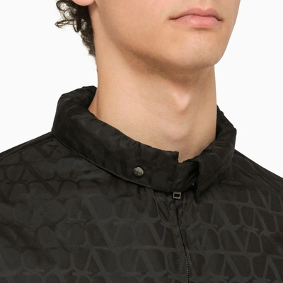 Shop Valentino Black Nylon Jacket With Toile Iconographe Motif Men