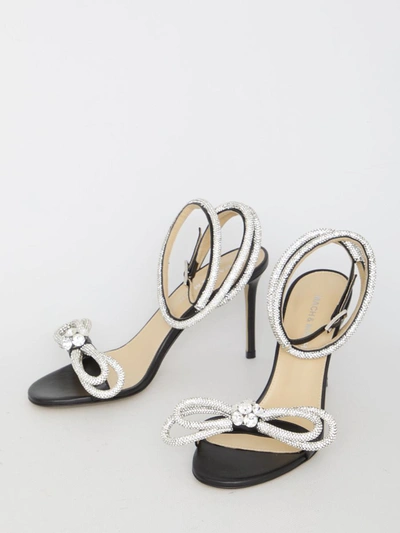 Shop Mach & Mach Double Bow Sandals In Black