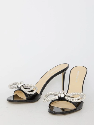 Shop Mach & Mach Double Bow Mules In Black