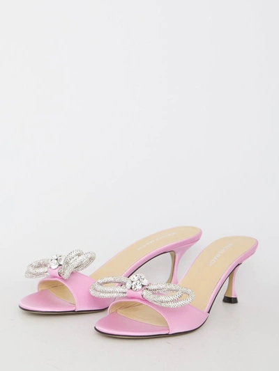 Shop Mach & Mach Double Bow Mules In Pink