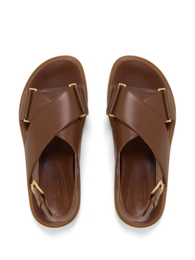 Shop Marni Sandals In Brown