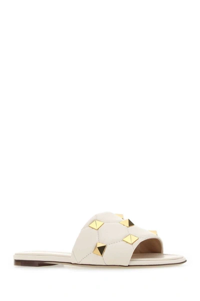 Shop Valentino Garavani Slippers In White