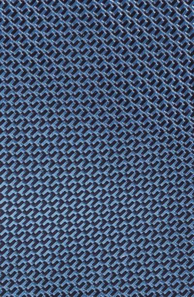 Shop Canali Micropattern Silk Tie In Blue