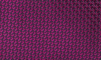 Shop Canali Micropattern Silk Tie In Dark Pink