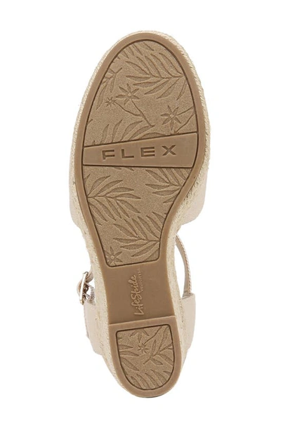 Shop Lifestride Tess Ankle Strap Espadrille Platform Wedge Sandal In Almond Milk