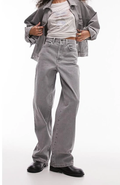 Shop Topshop Column Jeans In Grey