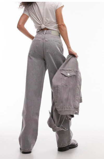 Shop Topshop Column Jeans In Grey