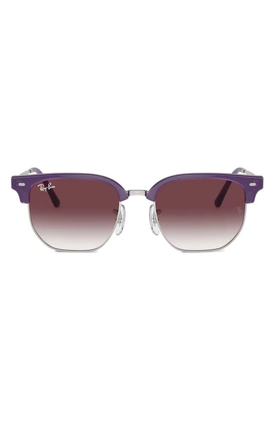 Shop Ray Ban Ray-ban Kids' Junior New Clubmaster Gradient Polarized 47mm Irregular Sunglasses In Violet