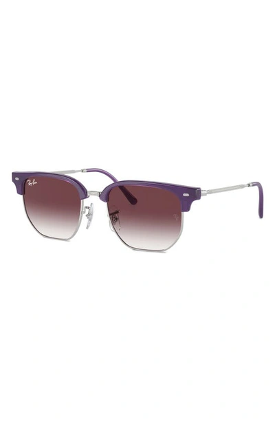 Ray Ban Ray-ban Kids' Junior New Clubmaster Gradient Polarized 47mm Irregular Sunglasses In Violet