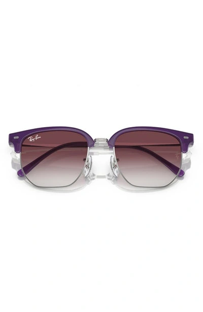 Ray Ban Ray-ban Kids' Junior New Clubmaster Gradient Polarized 47mm Irregular Sunglasses In Violet
