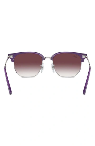 Ray Ban Ray-ban Kids' Junior New Clubmaster Gradient Polarized 47mm Irregular Sunglasses In Violet