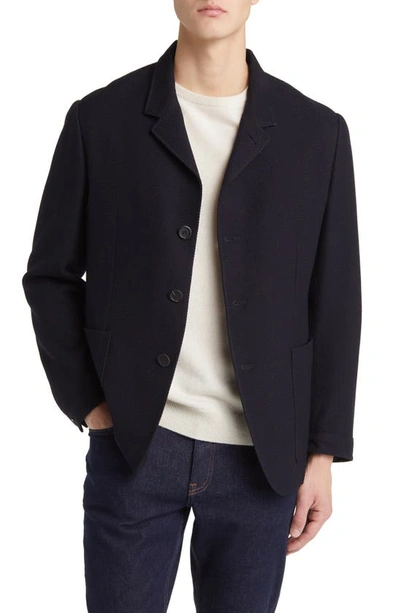 Shop Canali Nuvola Trim Fit Wool & Cotton Sport Coat In Navy