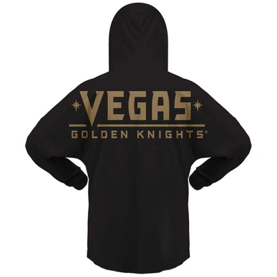 Shop Fanatics Branded Black Vegas Golden Knights Jersey Lace-up V-neck Long Sleeve Hoodie T-shirt
