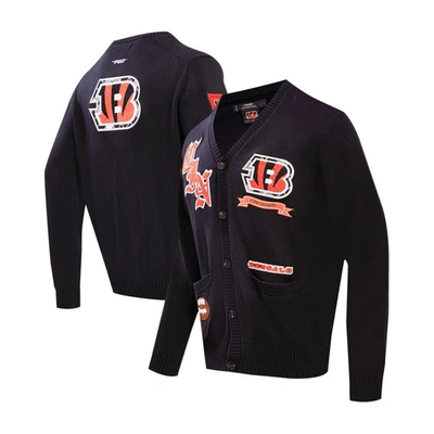 Shop Pro Standard Black Cincinnati Bengals Prep Button-up Cardigan Sweater
