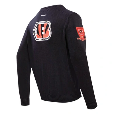Shop Pro Standard Black Cincinnati Bengals Prep Button-up Cardigan Sweater