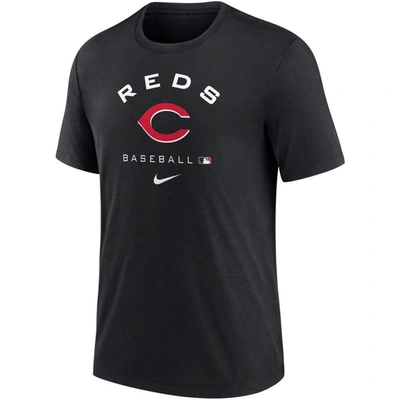 Shop Nike Black Cincinnati Reds Authentic Collection Tri-blend Performance T-shirt