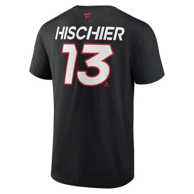Shop Fanatics Branded Nico Hischier Black New Jersey Devils Authentic Pro Prime Name & Number T-shirt