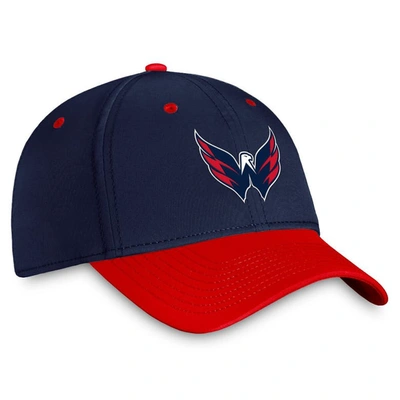 Shop Fanatics Branded  Navy/red Washington Capitals Authentic Pro Rink Two-tone Flex Hat