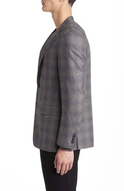 Shop Canali Kei Trim Fit Plaid Wool Sport Coat In Grey