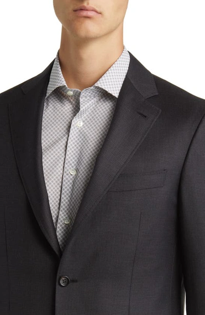 Canali Kei Trim Fit Plaid Wool Suit In Charcoal
