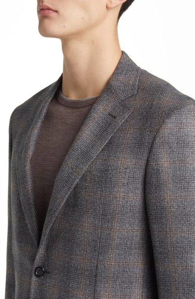 Shop Canali Kei Trim Fit Plaid Wool Sport Coat In Grey