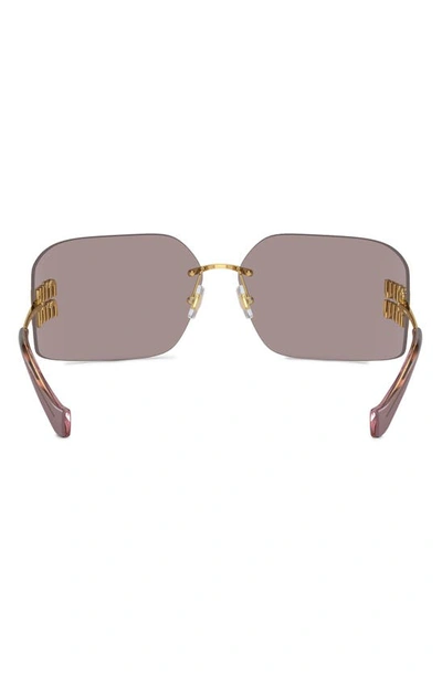 Miu Miu Runway Rimless Square Metal Sunglasses In Gold