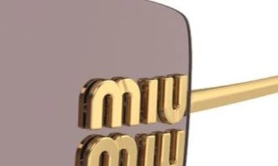 Miu Miu Runway Rimless Square Metal Sunglasses In Gold