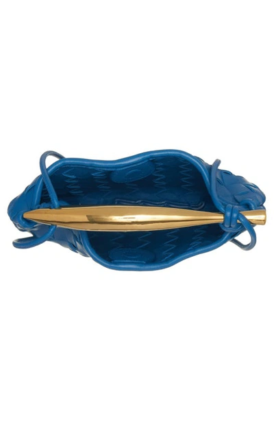 Shop Bottega Veneta Sardine Intrecciato Crossbody Bag In Deep Pacific/ Brass