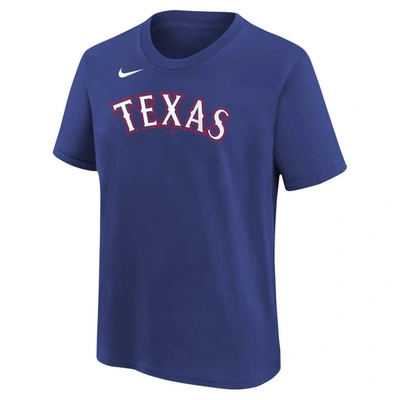 Shop Nike Youth  Ezequiel Duran Royal Texas Rangers Name & Number T-shirt