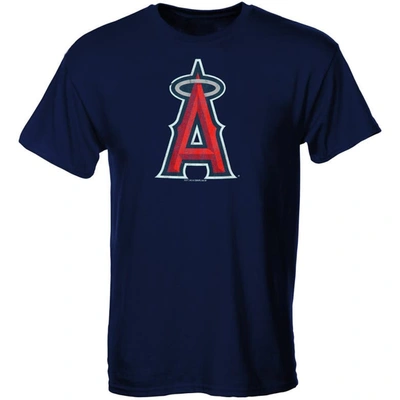 Shop Soft As A Grape Los Angeles Angels Youth Distressed Logo T-shirt In Navy