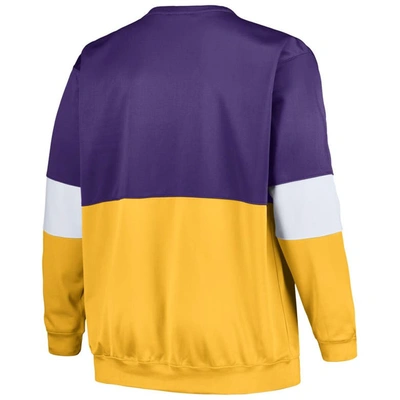 Shop Fanatics Branded Purple/gold Los Angeles Lakers Big & Tall Split Pullover Sweatshirt