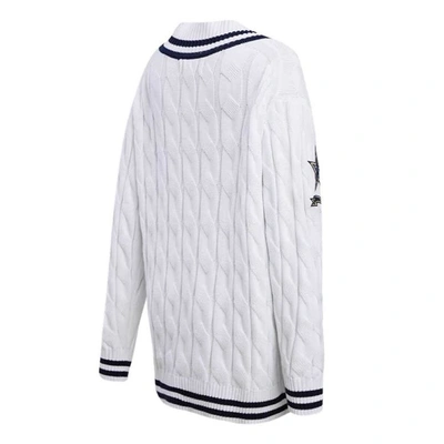 Shop Pro Standard White Dallas Cowboys Prep V-neck Pullover Sweater