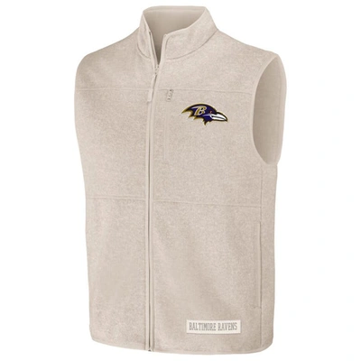 Shop Nfl X Darius Rucker Collection By Fanatics  Oatmeal Baltimore Ravens Full-zip Sweater Vest