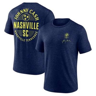 Shop Fanatics Branded  Heather Navy Nashville Sc X Johnny Cash Oval T-shirt