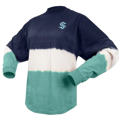 Shop Spirit Jersey Blue/light Blue Seattle Kraken Ombre Long Sleeve T-shirt